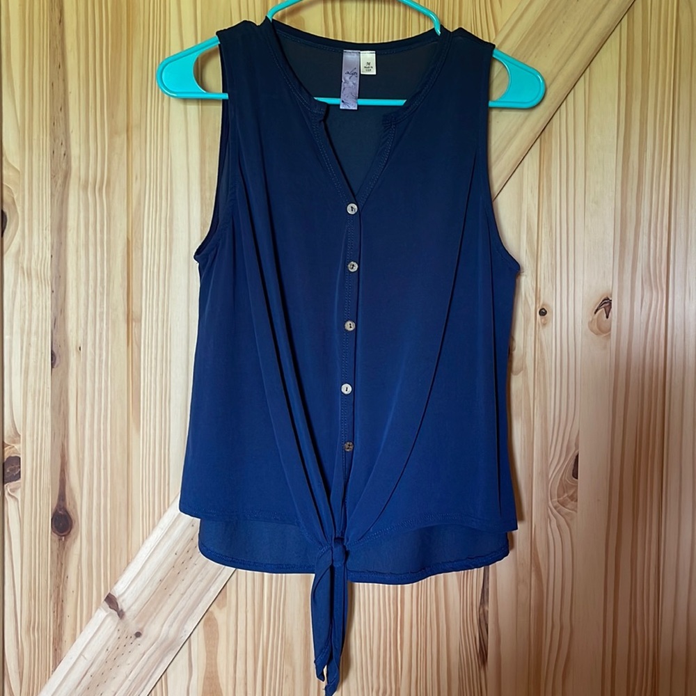 Navy tie front tank